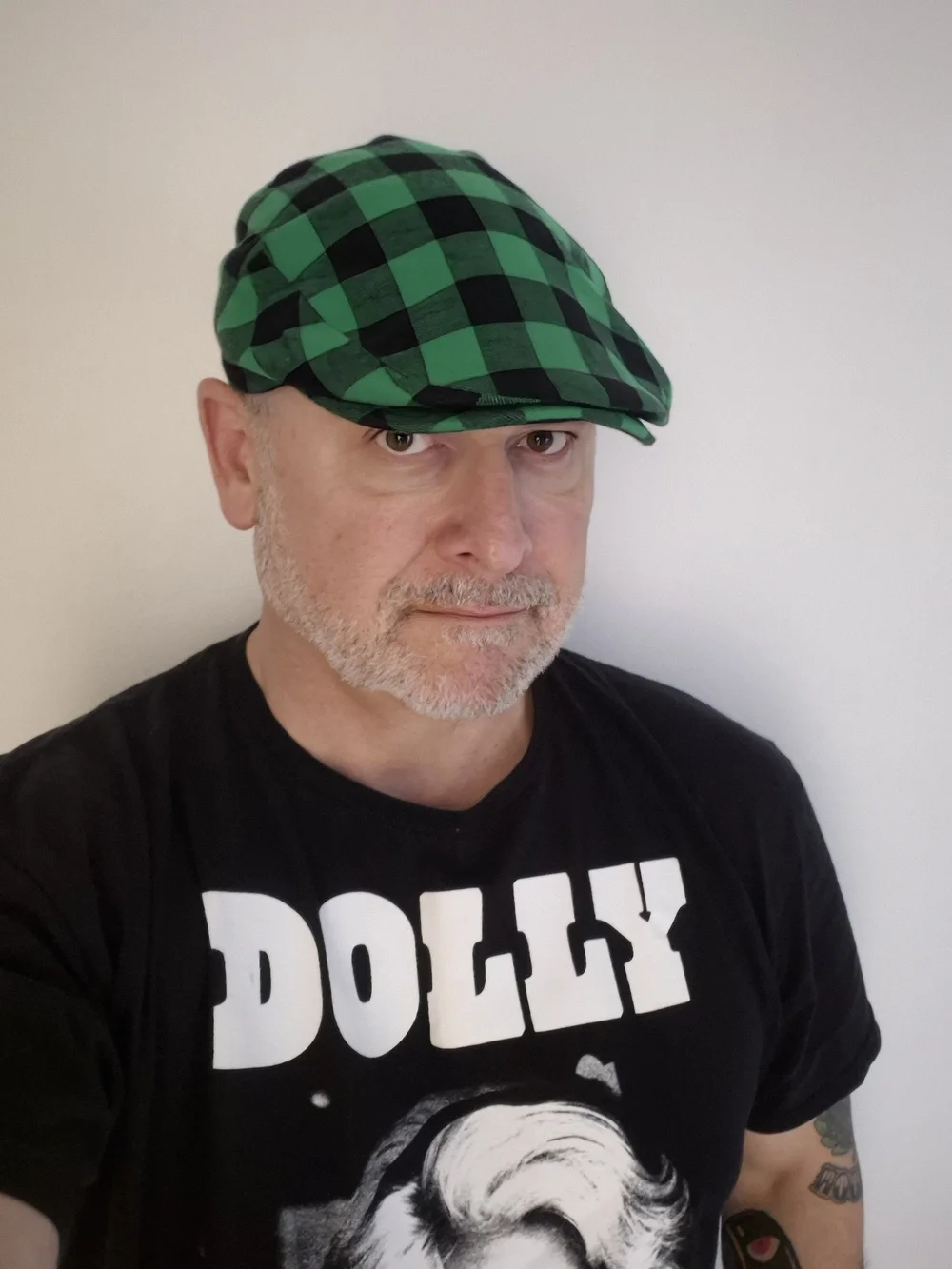 Green and Black Check Kids Beret Hat
